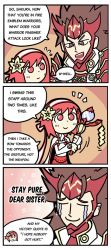 Rule 34 | 1boy, 4koma, armor, brother and sister, cape, comic, english text, closed eyes, fire emblem, fire emblem fates, fire emblem warriors, hairband, japanese clothes, kimono, long hair, looking at viewer, nintendo, red hair, ryoma (fire emblem), sakura (fire emblem), setz, short hair, siblings, smile, staff, tears