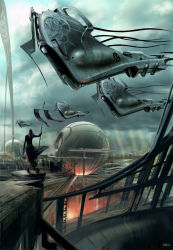 Rule 34 | aircraft, cityscape, mechanical, noba, original, scenery, science fiction, solo, tagme