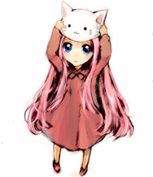 Rule 34 | animal hat, bad id, bad pixiv id, blue eyes, cat hat, hat, long hair, megurine luka, megurine luka (toeto), pink hair, solo, the starry skies, toeto (vocaloid), very long hair, vocaloid