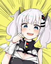 Rule 34 | 1girl, breasts, grey hair, hair ornament, hairclip, kaguya luna, large breasts, looking at viewer, non-web source, smile, solo, twintails, virtual youtuber, virtual youtuber shiten&#039;nou, youtube