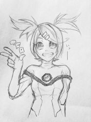 Rule 34 | 1girl, artist request, breasts, fingerless gloves, gloves, grin, sari sumdac, small breasts, smile, transformers, transformers animated, twintails