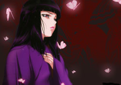 Rule 34 | 00s, 1girl, basilisk (manga), black hair, gradient background, hotarubi, japanese clothes, kimono, lips, solo
