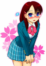 Rule 34 | 1girl, akatsuki (akatsukishiki), akatsuki (artist), blazer, blue eyes, blush, glasses, original, school uniform, solo