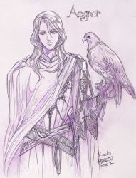 Rule 34 | 1boy, armor, belt, bird, breastplate, cape, character name, closed mouth, dated, falconry, gloves, graphite (medium), hawk, kazuki-mendou, long hair, male focus, monochrome, one-hour drawing challenge, purple theme, signature, solo, the silmarillion, tolkien&#039;s legendarium, tolkien's legendarium, traditional media