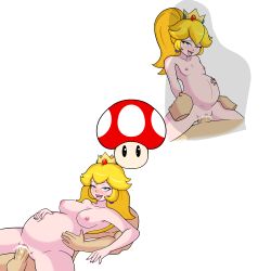 Rule 34 | absurdres, ahegao, blonde hair, blue eyes, breasts, crown, cum, cum in pussy, highres, mario (series), nintendo, open mouth, penis, ponytail, pregnant, princess peach, pussy, santystuff, small breasts, super mario bros. 1, tongue, tongue out, uncensored, vaginal, aged down