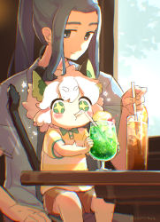 Rule 34 | + +, 2boys, animal ears, black eyes, cat boy, cat ears, cat tail, child, cup, drinking, drinking straw, green eyes, grey hair, grey shirt, highres, long hair, luo xiaohei, luo xiaohei (human), luo xiaohei zhanji, medium hair, multiple boys, satie, shirt, short sleeves, sitting, sitting on lap, sitting on person, smile, sparkle, tail, white hair, wuxian (the legend of luoxiaohei)
