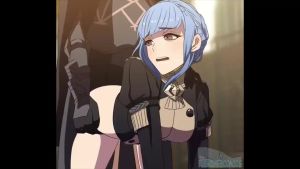 Rule 34 | 1boy, 1girl, animated, armor, black gloves, blue hair, blush, bottomless, bouncing breasts, braid, breasts, brown eyes, byleth (fire emblem), byleth (male) (fire emblem), crown braid, doggystyle, fire emblem, fire emblem: three houses, fishi webcomics, garreg mach monastery uniform, gloves, grabbing, hetero, large breasts, marianne von edmund, moaning, nintendo, open mouth, sex, sex from behind, sound, teeth, video
