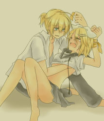 Rule 34 | 1boy, 1girl, arms behind head, bare legs, barefoot, bdsm, black skirt, blonde hair, bondage, bound, bound wrists, bow, grabbing another&#039;s breast, brother and sister, clothes lift, couple, crying, evil smile, closed eyes, forced, grabbing, groping, haioto go, hair bow, hair ornament, hairclip, hand under clothes, hetero, imminent rape, incest, kagamine len, kagamine rin, midriff, open clothes, open mouth, open shirt, pleated skirt, rape, restrained, sailor collar, scared, school uniform, shirt, shirt lift, siblings, skirt, smile, streaming tears, tears, twincest, twins, undressing, vocaloid