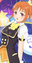 Rule 34 | 1girl, :o, absurdres, alternate hairstyle, artist name, artist request, blush, bow, bowtie, braid, breasts, close-up, cloud, collared shirt, dress shirt, female focus, hair ornament, high ponytail, highres, looking at viewer, love live!, love live! school idol festival, love live! sunshine!!, medium breasts, miniskirt, orange hair, outdoors, parted lips, plaid, plaid skirt, pleated, pleated skirt, ponytail, puffy short sleeves, puffy sleeves, purple sky, red eyes, shirt, short hair, short sleeves, side braid, skirt, sky, smile, solo, sparkle earrings, takami chika, white shirt, white skirt, yellow bow, yellow skirt