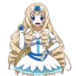 Rule 34 | belt, cecilia alcott, cosplay, cure white, cure white (cosplay), dress, drill hair, futari wa precure, highres, infinite stratos, long hair, precure, solo, transparent background, tsukisso, voice actor connection, yukana