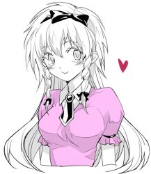 Rule 34 | 1girl, blush, bow, braid, breasts, castlevania (series), castlevania: rondo of blood, closed mouth, dress, grel (r6hgvu5), hair bow, long hair, looking at viewer, maria renard, medium breasts, simple background, smile, solo, twin braids, very long hair, white background