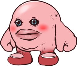 Rule 34 | 1boy, bald, blank eyes, blue eyes, blush, clenched hands, creepy, cursed, elfdrago, full body, kirby, kirby (series), lips, lowres, nintendo, nude, open mouth, simple background, standing, toenails, toes, what, wrinkled skin
