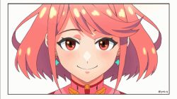 Rule 34 | 1girl, animated, animated gif, blonde hair, dual persona, earrings, jewelry, looking at viewer, mythra (xenoblade), pyra (xenoblade), red eyes, red hair, smile, solo, transformation, xenoblade chronicles (series), xenoblade chronicles 2, yellow eyes, you nf