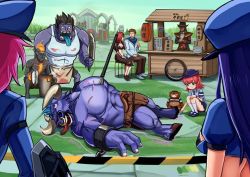 Rule 34 | ^ ^, ^o^, alistar (league of legends), annie (league of legends), armlet, belt, blood, blue hair, blue skirt, brand (league of legends), breasts, brown hair, bucket, caitlyn (league of legends), cart, caution tape, chair, cleavage, cleaver, closed eyes, crime scene, cuffs, dagger, death, dr. mundo, closed eyes, field, fingernails, fire, fire, full body, garen (league of legends), grass, green eyes, hat, katarina (league of legends), knife, lampion, lantern, league of legends, loincloth, long hair, mary janes, midriff, minotaur, monster, muscular, navel, nose piercing, piercing, pink hair, pleated skirt, police, police hat, police uniform, policewoman, puffy sleeves, red hair, shackles, shoes, skirt, squatting, stomach, stool, teeth, thighs, tibbers, translation request, twisted fate, uniform, very long hair, vi (league of legends), weapon