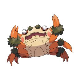 Rule 34 | 1other, absurdres, artist request, blush stickers, carapace, crab, creatures (company), crustacean, game freak, highres, klawf, nintendo, official art, open mouth, orange theme, pincers, pokemon, pokemon (creature), pokemon sv, simple background, solo, stalk eyes, transparent background