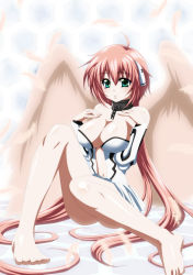 Rule 34 | blush, breasts, cleavage, collar, highres, ikaros, large breasts, okiron, sora no otoshimono, wings