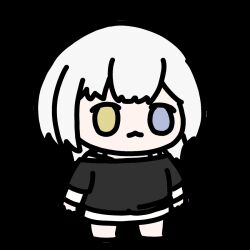 1girl :3 animated animated_gif bang_dream! bang_dream!_it&#039;s_mygo!!!!! black_shirt blue_eyes chibi chibi_only closed_mouth expressionless full_body heterochromia kaname_raana layered_sleeves long_sleeves meme shin5575 shirt short_over_long_sleeves short_sleeves simple_background solo spinning spinning_cat_(meme) transparent_background white_hair yellow_eyes