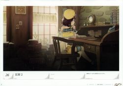 Rule 34 | 1girl, absurdres, atelier (series), atelier sophie, bag, bob cut, book, brown eyes, brown hair, day, desk, from side, game cg, hat, highres, holding, holding quill, huge filesize, indoors, noco (adamas), official art, paper, plant, quill, short hair, sitting, smile, solo, sophie neuenmuller, thigh strap, thighhighs, unworn bag, white thighhighs, wooden floor, yellow hat