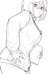 Rule 34 | 00s, 1girl, bespectacled, breasts, clipboard, glasses, greyscale, large breasts, monochrome, aged up, rozen maiden, short hair, solo, souseiseki, track suit, tsuda nanafushi, whistle