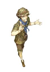 Rule 34 | 10s, 1boy, atelier (series), atelier escha &amp; logy, boots, bracelet, brown eyes, brown hair, facial hair, full body, harry olson, hat, hidari (left side), jewelry, leaf, male focus, matching hair/eyes, monocle, mustache, official art, ring, simple background, solo, teeth, white background