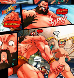 Rule 34 | 1990s (style), 1boy, 2girls, arena, ass, blonde hair, breasts, brown hair, capcom, embarrassed, multiple girls, nude, rainbow mika, street fighter, street fighter iv (series), street fighter zero (series), uncensored, zangief
