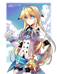 Rule 34 | 1boy, ahoge, aqua eyes, armor, athria, belt, black shirt, blouse, character name, chest jewel, chung seiker, cowboy shot, dated, day, elsword, hair between eyes, hair flaps, hand on own hip, highres, iron paladin (elsword), long hair, male focus, shirt, solo, standing, symbol-shaped pupils, tagme, trap, white legwear