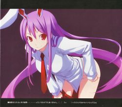 Rule 34 | 1girl, animal ears, rabbit ears, clothes pull, female focus, highres, no pants, panties, panty pull, pulling own clothes, reisen udongein inaba, shingo (missing link), skirt, skirt pull, solo, touhou, translated, underwear, undressing