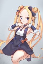 Rule 34 | 1girl, abigail williams (fate), bare shoulders, black bow, black dress, blonde hair, blue eyes, blush, bow, breasts, closed mouth, cosplay, detached sleeves, double bun, dress, fate/grand order, fate (series), forehead, hair bow, hair bun, hands on own chest, highres, long hair, looking at viewer, miya (miyaruta), multiple bows, orange bow, parted bangs, sidelocks, small breasts, twintails, yang guifei (fate), yang guifei (fate) (cosplay), yang guifei (first ascension) (fate)