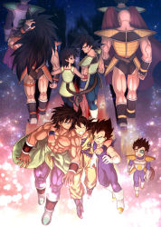 Rule 34 | 1girl, 6+boys, :o, ^ ^, abs, annoyed, arm around neck, armlet, armor, arms at sides, backlighting, bald, bardock, bare arms, bare shoulders, black eyes, black footwear, black hair, black pantyhose, blue footwear, blurry, bokeh, boots, breasts, broly (dragon ball super), brothers, cape, clenched teeth, closed eyes, closed mouth, clothes around waist, clothes writing, commentary request, d:, depth of field, dougi, dragon ball, dragon ball minus, dragon ball super, dragon ball super broly, dragonball z, facial scar, father and son, fingernails, from above, from behind, frown, full body, gine, gloves, grey hair, grin, hand on own head, happy, highres, hug, king vegeta, light particles, light smile, locked arms, long hair, long skirt, looking at another, looking back, mattari illust, medium breasts, monkey tail, mother and son, multiple boys, muscular, nape, nappa, nervous, open mouth, pantyhose, paragus (dragon ball super), pectorals, profile, purple pantyhose, purple skirt, raditz, scar, scar on cheek, scar on chest, scar on face, scouter, shadow, siblings, skirt, smile, son goku, spiked hair, star (sky), sweatdrop, tail, tarble, teeth, thigh strap, time paradox, topless male, twitter username, vegeta, very long hair, waist cape, walking, white footwear, white gloves, wristband