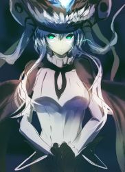 Rule 34 | 10s, 1girl, abyssal ship, bad id, bad pixiv id, bodysuit, breasts, glowing, glowing eyes, green eyes, hat, highres, hizagawa rau, kantai collection, large breasts, light trail, silver hair, solo, tentacles, wo-class aircraft carrier