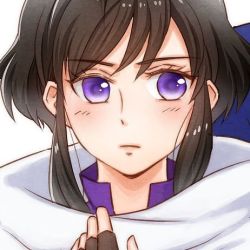 Rule 34 | 1girl, black hair, blue eyes, fingerless gloves, fire emblem, fire emblem: genealogy of the holy war, futatsuki (perfect lovers), gloves, larcei (fire emblem), looking at viewer, lowres, nintendo, portrait, scarf, simple background, solo, white background