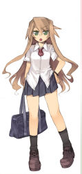 Rule 34 | arima senka, blonde hair, glasses, green eyes, highres, kashiwamochi yomogi, long hair, school uniform