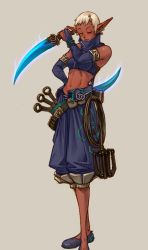 Rule 34 | 00s, dagger, dungeon and fighter, grappling hook, knife, kunai, pointy ears, redesign, weapon, white hair
