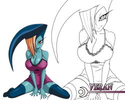 Rule 34 | 1girl, alternate costume, breasts, female focus, large breasts, nail polish, nintendo, raukofey, solo, the legend of zelda, the legend of zelda: oracle of ages, veran, zoom layer