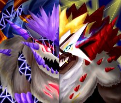 Rule 34 | blue eyes, digimon, digimon (creature), drill, glowing, glowing eyes, highres, looking at viewer, rasenmon, rasenmon fury mode, red eyes, spikes
