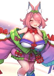 Rule 34 | + +, 1girl, animal ear fluff, animal ears, azuchi momo, azuchi momo (1st costume), bare shoulders, blush, bow, breasts, choker, colored inner hair, commentary, fang, green hair, green jacket, green ribbon, hair over one eye, hair ribbon, highres, huge breasts, jacket, kagami uekusa, lips, long sleeves, looking at viewer, medium hair, multicolored clothes, multicolored hair, multicolored jacket, nijisanji, open mouth, pink eyes, pink hair, pink jacket, red bow, red choker, red ribbon, ribbon, sleeves past fingers, sleeves past wrists, smile, socks, solo, sparkle, standing, teeth, thighs, two-tone hair, two-tone jacket, virtual youtuber, white socks