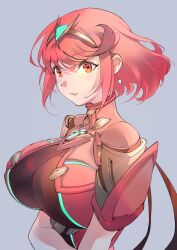 Rule 34 | 1girl, breasts, highres, large breasts, pyra (xenoblade), red eyes, red hair, short hair, solo, ug333333, xenoblade chronicles (series), xenoblade chronicles 2