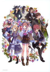 Rule 34 | 4boys, 4girls, absurdres, aranya (atelier), astrid zexis, atelier (series), atelier rorona, blonde hair, blue eyes, boots, brown eyes, brown hair, cape, cat, cuderia von feuerbach, detached sleeves, facial hair, flask, flower, frying pan, glasses, gloves, hat, highres, horoholo (atelier), iksel jahnn, kishida mel, lionela heinze, long hair, looking back, ludwig giovanni arland, midriff, multiple boys, multiple girls, mustache, navel, necktie, open mouth, rororina fryxell, round-bottom flask, short hair, smile, sterkenburg cranach, sword, tantris, tristan alcock, twintails, two side up, weapon, white gloves