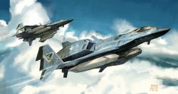 Rule 34 | aircraft, airplane, artist name, cloud, contrail, dated, day, fighter jet, flying, jet, kare huang, military, military vehicle, original, outdoors, science fiction, vehicle focus
