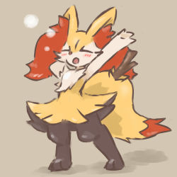 Rule 34 | 1girl, absurdres, animal ear fluff, animal ears, animal feet, animal nose, arm behind head, arms up, black fur, blush, body fur, braixen, brown background, closed eyes, creatures (company), female focus, flat chest, fox ears, fox girl, fox tail, furry, furry female, game freak, gen 6 pokemon, highres, multicolored fur, neck fur, nintendo, outstretched arm, pokemon, pokemon (creature), san (sanchimpo), simple background, sketch, solo, stick, stretching, tail, white fur, yawning, yellow fur