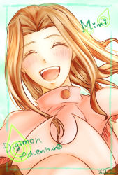 Rule 34 | 1girl, closed eyes, digimon, happy, hat, highres, smile, solo, tachikawa mimi