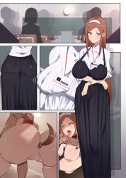 Rule 34 | 1girl, agovitch, anal, anal object insertion, anus, ass, blue eyes, blush, breasts, brown hair, censored, chalkboard, classroom, cleft of venus, fake tail, from below, full body, groin, highres, huge breasts, legs, long hair, long skirt, looking at viewer, mosaic censoring, multiple views, nipples, nude, object insertion, open mouth, original, penis, pussy, pussy juice, seifuku bishoujo 2gakki ee!? oshiri ni koishiteru? cheer girl-chan to dosukebe na onnanoko-tachi dattee?, sequential, skirt, squatting, standing, sweater, tail, thighs, wet