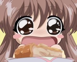Rule 34 | chibi, dessert, food, googly eyes, open mouth, pie, tagme