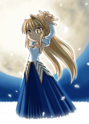 Rule 34 | 00s, 1girl, archetype earth, arcueid brunestud, blonde hair, dress, long hair, lowres, solo, strapless, strapless dress, tsukihime