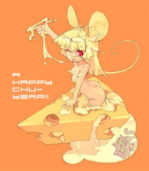 Rule 34 | animal ears, cat, cheese, food, mini person, minigirl, mouse ears, new year, nude, original, phase shift, solo