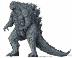 Rule 34 | abs, artist request, concept art, giant, giant monster, godzilla, godzilla (series), godzilla earth, godzilla filius, kaijuu, monster, muscular, no humans, official art, polygon pictures, simple background, toho