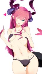 Rule 34 | 10s, 1girl, aqua eyes, bad id, bad pixiv id, black panties, blush, breasts, curled horns, dragon horns, dragon tail, elizabeth bathory (fate), elizabeth bathory (fate/extra ccc), fate/extra, fate/extra ccc, fate/grand order, fate (series), hair between eyes, hair ornament, hand on own chest, heart, horns, long hair, looking at viewer, navel, open mouth, panties, pink hair, sidelocks, simple background, small breasts, solo, tail, two side up, underwear, white background, yuuyuu (yuuki1771)