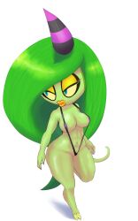 1girl bikini breasts green_hair highres punkinillus pussy sega solo sonic_(series) sonic_lost_world swimsuit thick_thighs thighs wide_hips zeena