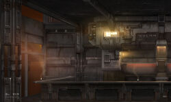 Rule 34 | artist name, bar (place), brown theme, commentary, company name, concept art, copyright name, counter, eve online, georg hilmarsson, glowing, highres, indoors, logo, minmatar republic (eve online), no humans, official art, realistic, rust, science fiction, smoke, spacecraft interior