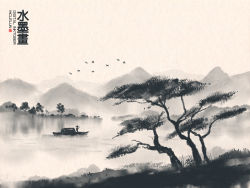 Rule 34 | 1other, bird, boat, commentary, english commentary, faux traditional media, flock, greyscale, highres, ink wash painting, inktober, lake, making-of available, mclelun, monochrome, original, outdoors, photoshop (medium), scenery, signature, tree, watercraft